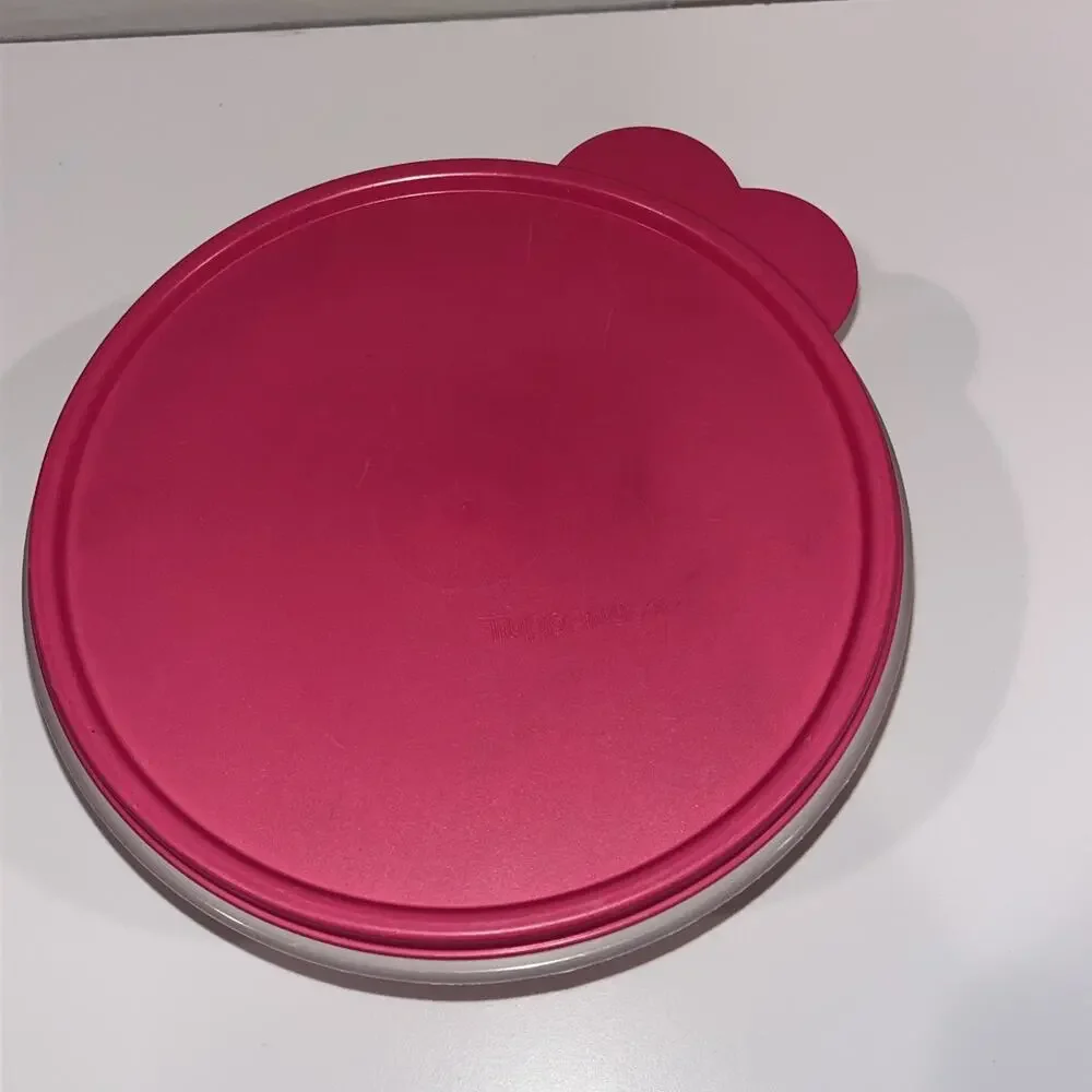 Tupperware Thatsa Mini Bowl 6 Cup Mixing Serving Airtight Pink And Clear